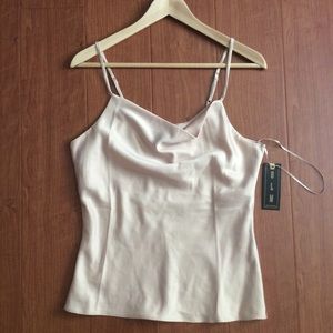 OLM - blush pink cow neck tank with adjustable straps